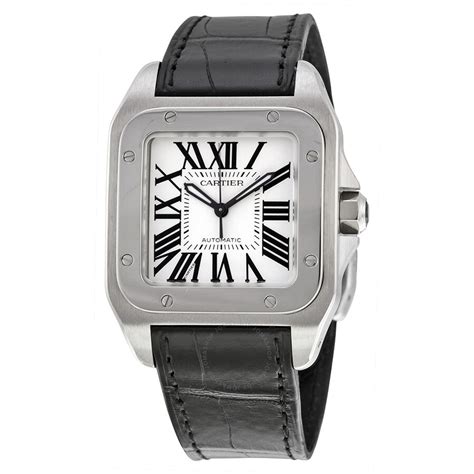 cartier santos 100 stainless steel strap|cartier santos 100 diamond price.